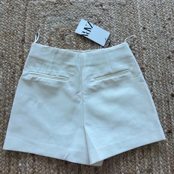 ZARA High-Waisted Skort in Oyster White Size XS New with Tags NWT 🤍 - Picture 9 of 14